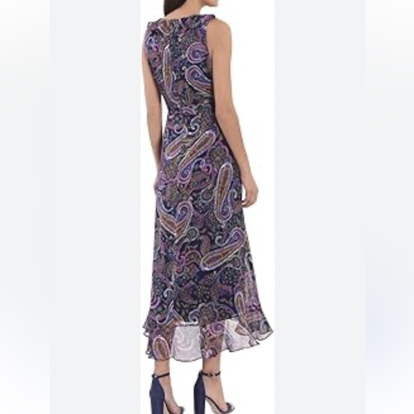 London Times Black Paisley Dress - Picture 2 of 12